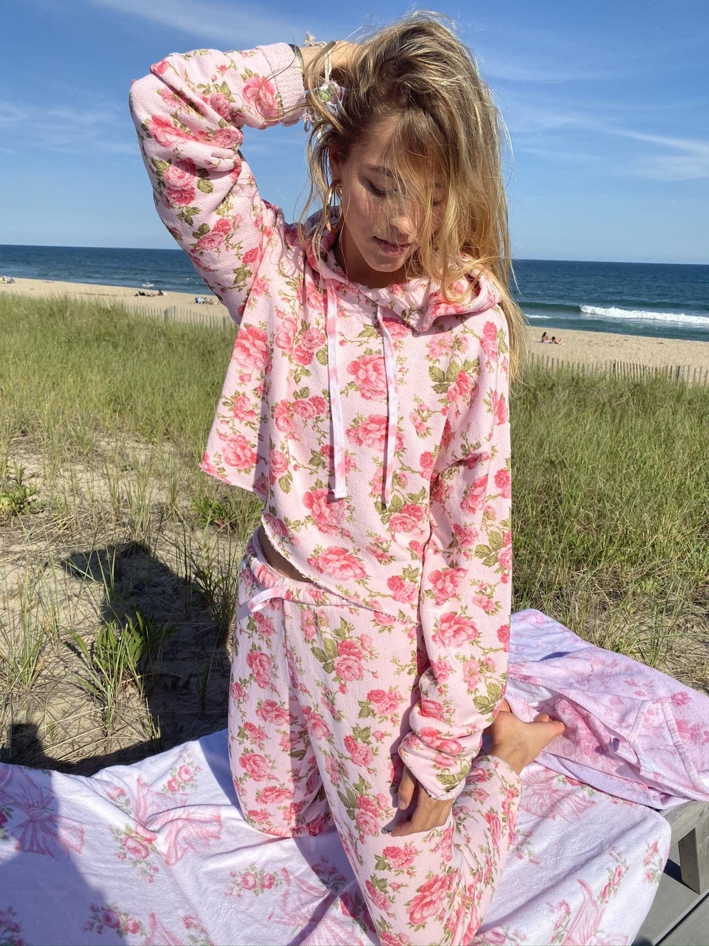 Loveshackfancy X Bandier Hoodie | Limited Edition In Pink Peony | Small | RARE - Picture 3 of 10